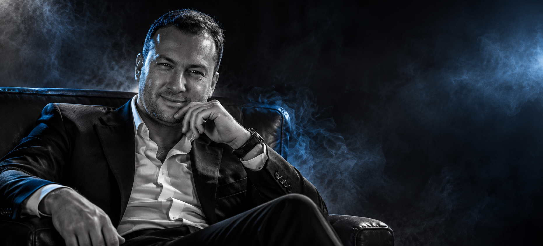 Conceptual studio portrait of Przemek Gawlas